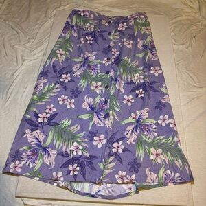 TanJay Purple Floral A-Line Skirt